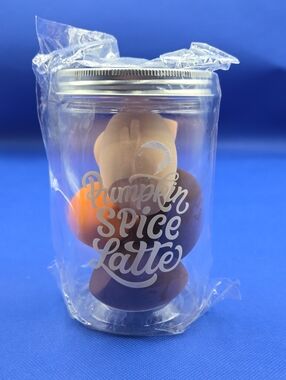 6pc Pumpkin Spice Latte Makeup Sponge Set - Brown & Cream